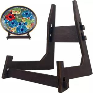 6인치 나무 디스플레이 스탠드 액자 책 명판 이젤 및 장식용 플레이트 홀더(2팩)