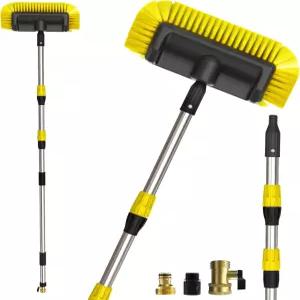 12인치 부드러운 칫솔모가 있는 5-12피트 20피트 도달 거리 세차 브러시 호스 부착이 온/오프 스위치