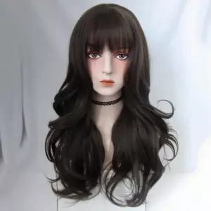 자연 스러운 레이어드 웨이브 긴머리 여자 통가발 볼륨풀 웨이브롱 여성롱 붙임 머리길이