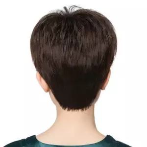 중년 여성 인모 짧은 통가발 자연 스러운 패션 헤어 스타일 고열 사합성 숏컷 웨이브
