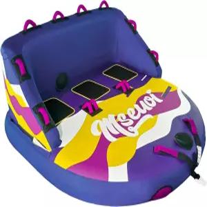 강화 핸들 퀵 커넥트 견인 로프 래피드 에어 밸브가 있는 대형 보트용 MSEUOI 팽창식 물 튜브 1-3 라이더