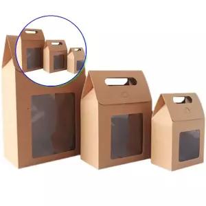 쌍문상회 크라프트 투명창 사각 손잡이 선물상자 대형 디저트박스