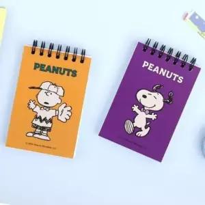 [문구/오피스] 스누피 스프링 제본 유선 수첩 S 7P 좌철 필기 메모장