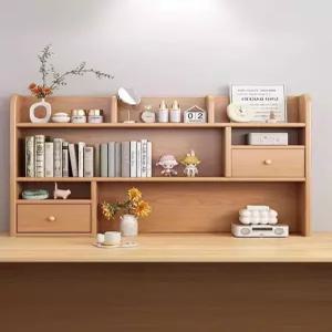 원목 책상 위 선반 칸막이 정리 포메리트 간이 사무실 책꽂이 탁상용 서랍 삼나무 미니책꽂이