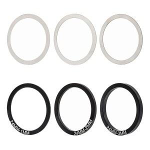 윤시 자전거 하단 브래킷 개스킷 크랭크 와셔 알루미늄 합금 플라이휠 허브 스페이서 두께 0.1mm 0.2mm 0.3mm 1mm 2mm 3mm 6개 세트