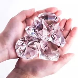 클리어 크리스탈 다이아몬드 유리 보석 6개 팩 홈 데코 웨딩 테이블 장식 종이 무게 50mm 2인치