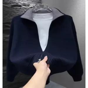 야무치 남친 니트 캐주얼 가을 터틀넥 저지 칼라넥 카디건 스웨터 데일리룩 KUK3