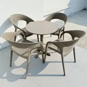 모던 디자인  4인용 라탄 세라믹 고급 식탁 심플 세트