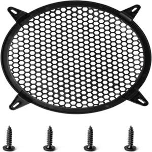 10인치 서브우퍼 그릴 스피커 커버 블랙 와플 플라스틱 메시 서클 1PCS