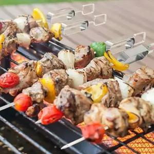 캠핑용 스테인리스 슬라이드 바비큐 꼬치 5p 45cm 대용량 꼬치구이 도구