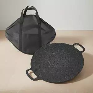 코팅 캠핑 그리들 30cm 전용 가방 포함 야외 바베큐 불판