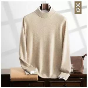 코아픽샵 남자 니트 울 캐주얼 키작남 폴라 벨벳의류산 캐시미어 스웨터 반 가벼운 럭셔리 루즈핏 빅사이즈 꾹1