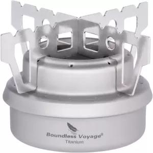 경계 없는 항해 티타늄 스피릿 버너 미니 알코올 스토브 브래킷이 있는 야외 캠핑 멀티 연료 가볍고