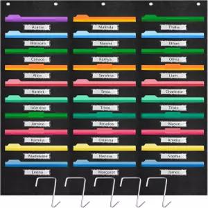 나메택 30 포켓이 있는 RSUARSUA 파일 저장 차트 교실과 사무실을 위한 벽 정리함 과제 스크랩북 종이