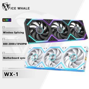 ICE Whale WX-1 와이어 접합 PC 케이스 냉각 팬 ARGB 미러 사이클 조명 효과 800-2000RPM PWM 수냉 360mm