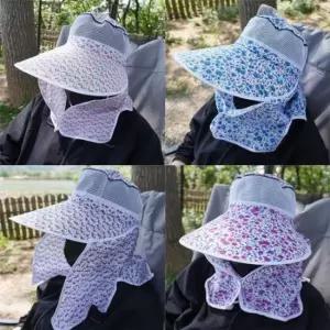 햇빛가리개 꽃무늬 선캡 자외선차단 일모자 농사 밭일