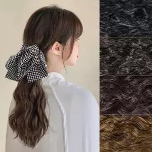 가발머리핀 여성 리본 부분가발 웨이브 집게가발 포니테일
