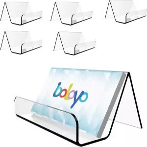 책상용 볼로요 아크릴 명함 홀더 6PC 디스플레이 스탠드 데스크톱 이름 카드 정리함 용량 60장
