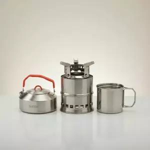 캠핑 주전자 티포트 휴대용 컵 스토브 조리 도구 세트 01H 020