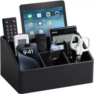 메이부치 PU 가죽 책상 정리함 가정용 럭셔리 리모컨 홀더 사무용 액세서리 테이블 캐디 침대 옆