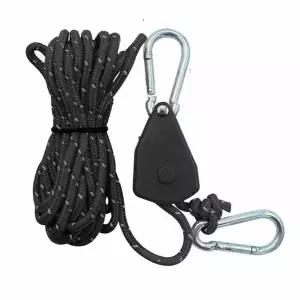 장만A611 텐트 로프라쳇 카라비너 텐셔너 2M줄 세트 천막줄 조임기
