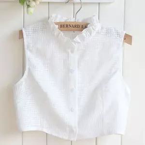 차이나 프릴카라 페이크 이너 넥케이프