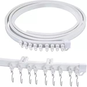 H.VERSAILTEX 천장 커튼 트랙 레일용 유연한 구부릴 수 있는 마운트 9.8피트 3M 룸 디바이더 시스템 RV