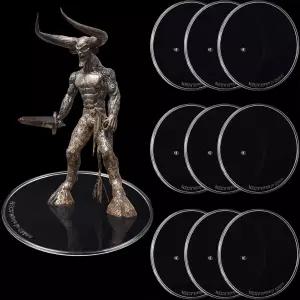 아웃투스 10피스 플라스틱 액션 피규어 디스플레이 스탠드 원형 미니어처 베이스 6~8인치 흰색