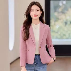 솔저스여성 핑크 모직 정장 코트 가을 겨울 캐주얼 OPH1