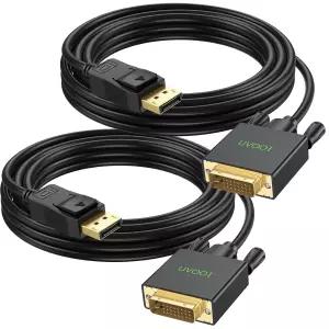 UVOOI 디스플레이포트-DVI 케이블 10피트 2팩 DP-DVI 코드-남성 간 컴퓨터 PC 모니터 TV 프로젝터 등과