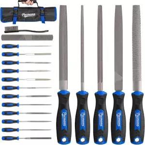 팩만 32PCS 금속 파일 세트 다이아몬드 스틸 바늘 우드 라즈 4방향 리플러 샌드페이퍼 목재 플라스틱 보석