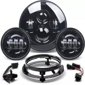 Tugwuetlwu 7인치 LED 헤드라이트 4.5인치 보조 안개등 키트 할리 데이비슨 로드 킹 일렉트라 글라이드