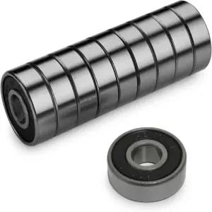 스쿠터 롱보드 스케이트보드용 정밀 608 RS ABEC 11 베어링(10개들이 팩)(블랙)