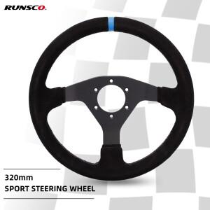 320mm 스포츠 스티어링 휠 레이싱 시뮬레이터 컨트롤러 림 플랫 드리프트 12인치 스웨이드
