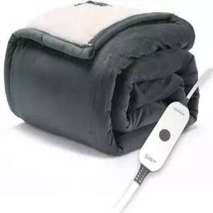 선빔 일렉트릭 쓰로우 로얄 밍크 셰르파 온열 담요 4가지 열 설정 4시간 자동 차단 빠른 난방 고급스럽고
