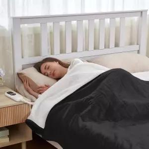 온열 담요 전기 풀사이즈 84 x72 고속 난방 12시간 자동 꺼짐 및 6가지 설정 과열 방지 아늑한 부드러운