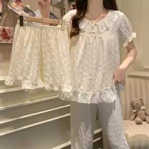 띠엔다 커플 잠옷세트 실내복 면 파자마 여름 긴팔 긴바지 학생 ADOR2