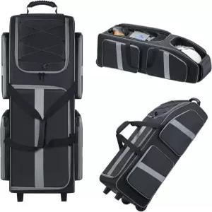 바퀴 달린 크신스백 대형 롤링 축구 장비 가방 - 야구 포켓 4개가 35인치 스포츠