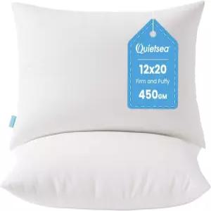 콰이어트씨 12x20 베개 삽입물 요추 던지기 2개 팩 침대 소파 푹신하고 부드러운 직사각형 장식