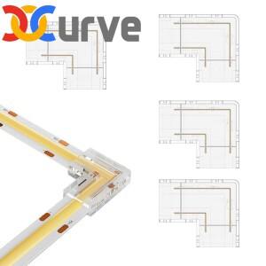 커버 커넥터 4 PCS 투명 L 모양 2핀 8mm 10mm DIM 3핀 4핀 CCT RGB FCOB LED 스트립 조명 솔더리스