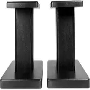 Rockville RHT8B 8인치 데스크탑 스피커 스탠드 66파운드 용량 격리 패드 케이블 관리 스튜디오 모니터 및