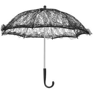 ganazono 1pc 레이스 우산 파라솔 빈티지 화이트, 로맨틱 레이디 자수 블랙.
