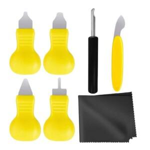 7개 시계 뒷면 커버 제거 도구 키트 프라이 블레이드+케이스 오프너 나이프+시계 닦는 천 수리 세트