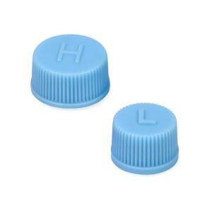 차량 에어컨용 포비티 교체 밸브 캡, 누수 방지 R134a AC 시스템 충전 포트 캡 먼지 커버, 고압 및 저압 액세서리(2 PCS)