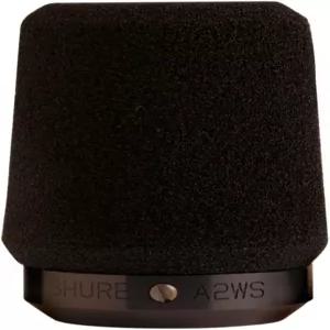 슈어 A2WS 잠금 마이크 윈드스크린 - 원치 않는 호흡 및 바람 소음 감소 검은색 SM57 545 시리즈