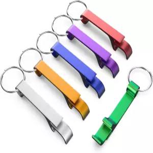 6팩 병따개 열쇠고리 세트 컬러풀 알루미늄 합금 맥주 소형 경량 따개 소다 및 캔 가정용 캠핑 파티용 포켓