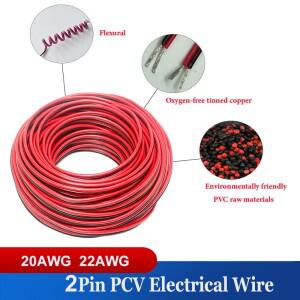 UL2468 2220AWG 주석 도금 구리 레드 블랙 전선 자동차 스피커 팬 Led 스트립 빛 DIY 연장 케이블