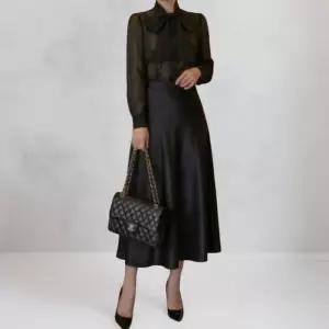 [옷자락]여성 일상 사무실룩 기모 새틴 롱치마