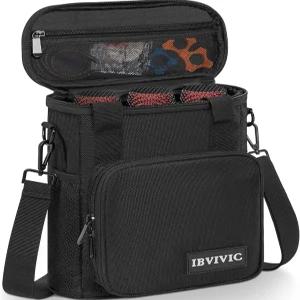 비빅 3 슬롯 무선 마이크 케이스 폼 포함 캐리어 가방 어깨끈 파티용 노래 블랙