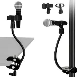 Gooseneck 마이크 스탠드 2개의 유니버설 클립이 있는 조절 가능한 홀더 녹음 스튜디오 라이브 스트리밍